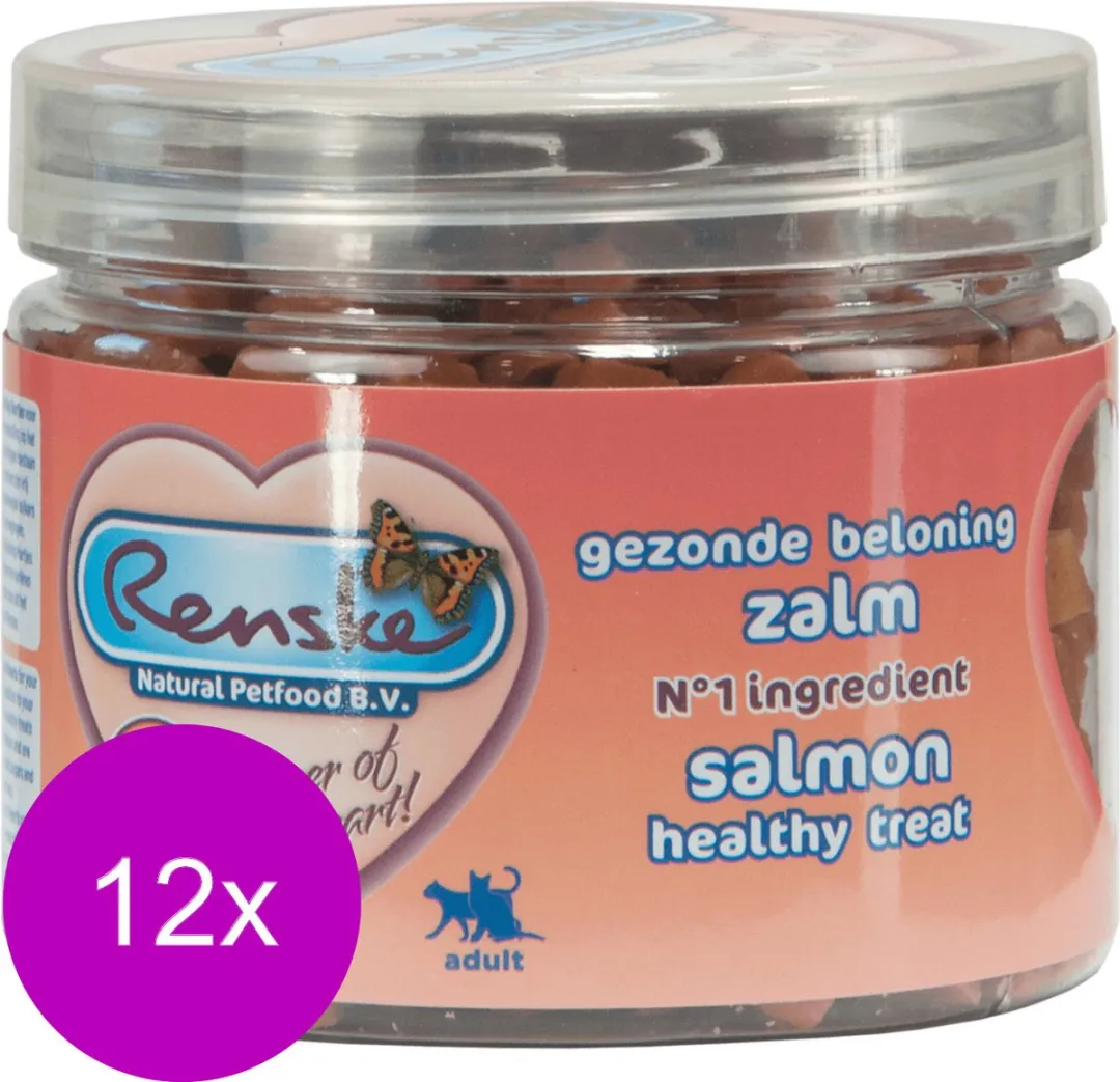 Renske Gezonde Beloning Kat Zalm 100g - 12 Stuks