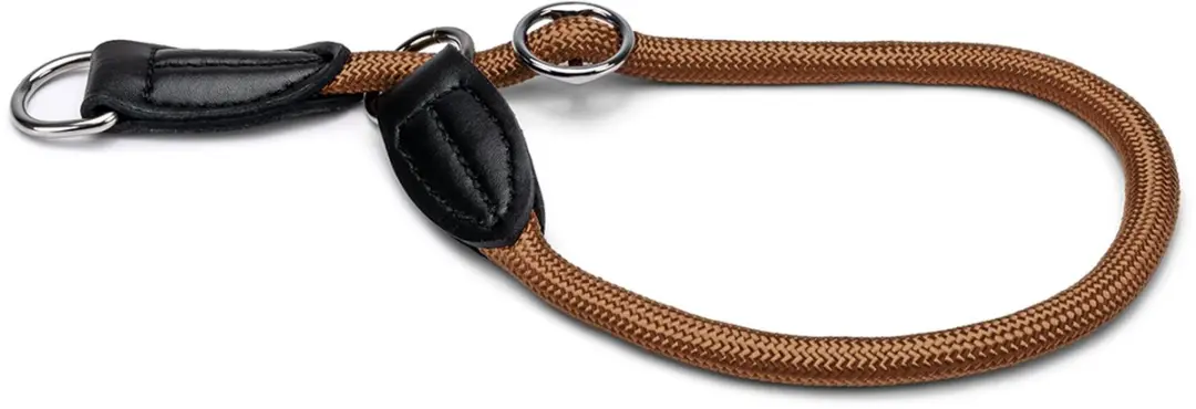 lionto Hondenhalsband, nylon slipband met stopring Ø 0,8 cm bruin 40 cm