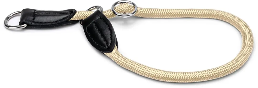 lionto Hondenhalsband, nylon slipband met stopring Ø 1 cm beige 45 cm