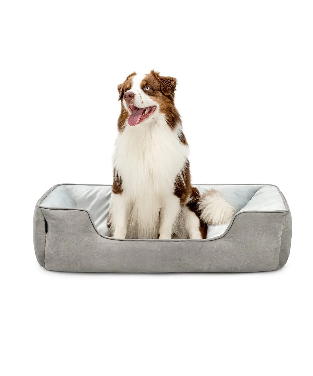 lionto Hondenbed omkeerbaar, zacht & comfortabel 110x80 cm lichtgrijs/donkergrij