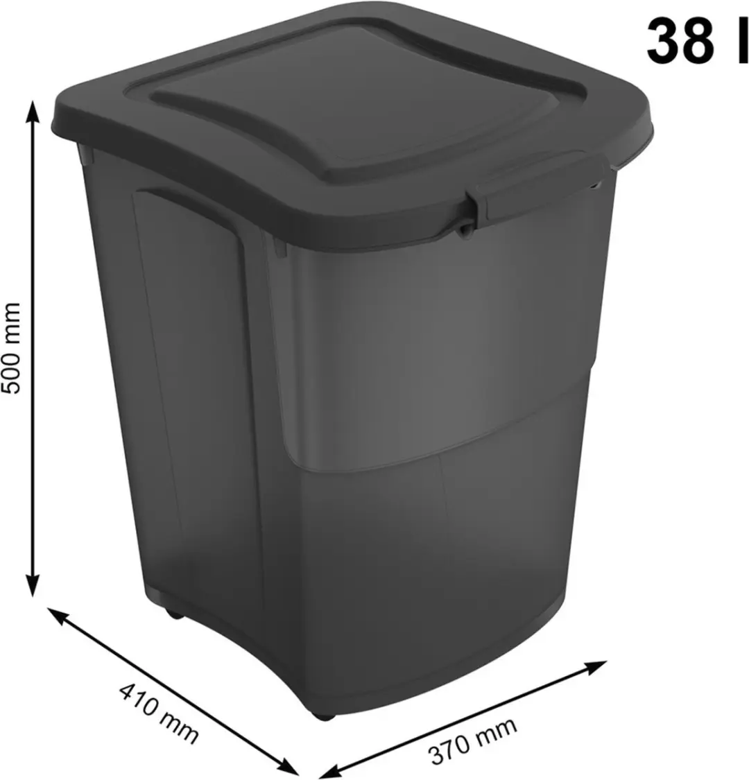Rotho MyPet Archie Hondenvoerbewaarbak - 38 l - Antraciet - afbeelding 2 van 4