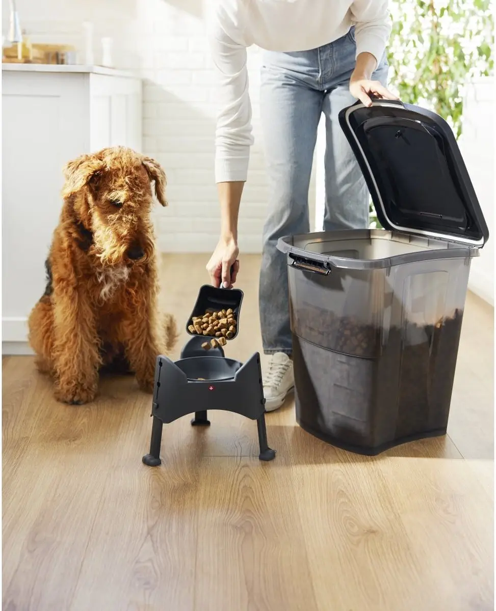 Rotho MyPet Archie Hondenvoerbewaarbak - 38 l - Antraciet - afbeelding 3 van 4