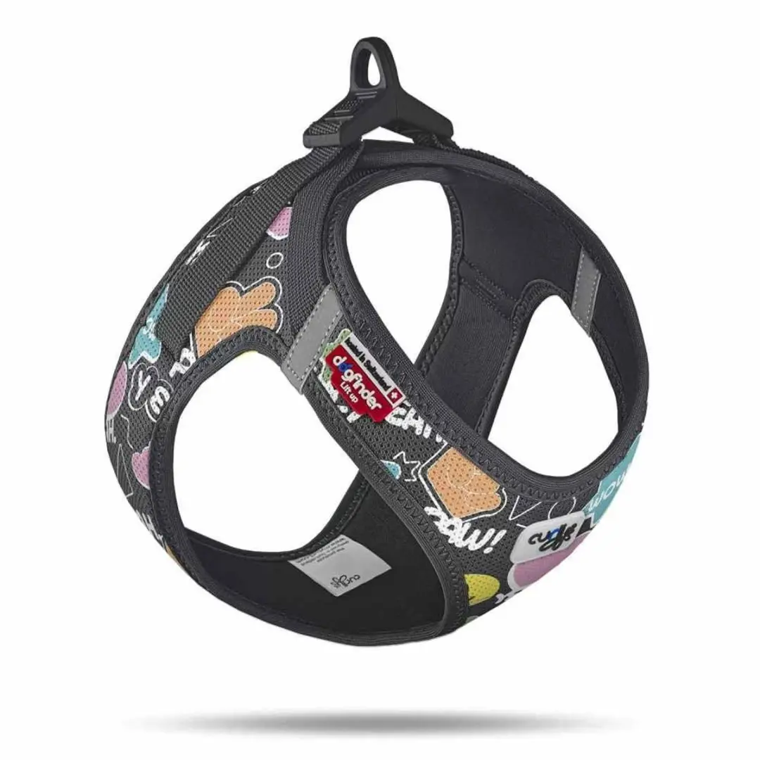 Curli Hondentuig Clasp Vest Harness Comic Zwart SE25 Maat XS