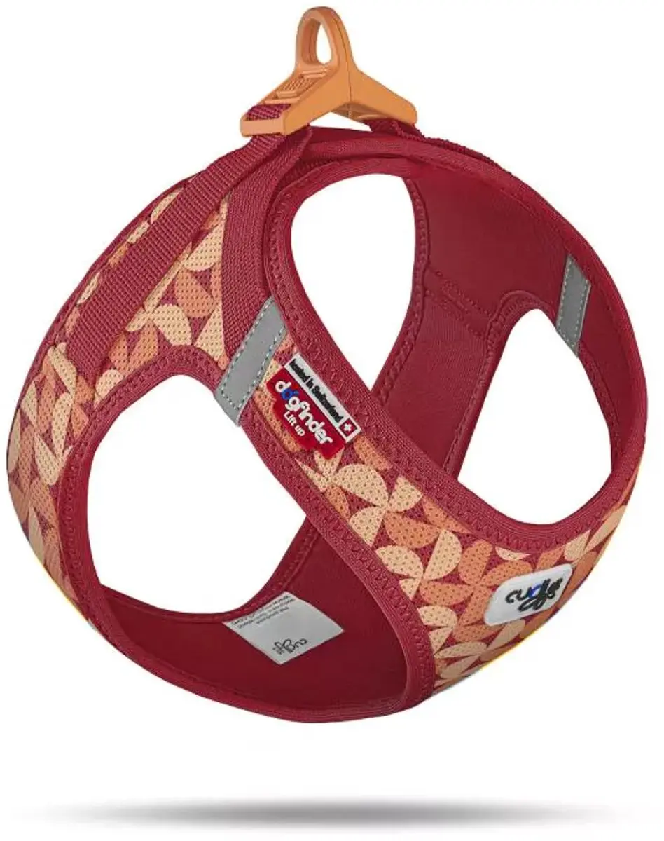Curli Hondentuig Clasp Vest Harness Halve Cirkel Rood LE26 Maat L 49-55 cm