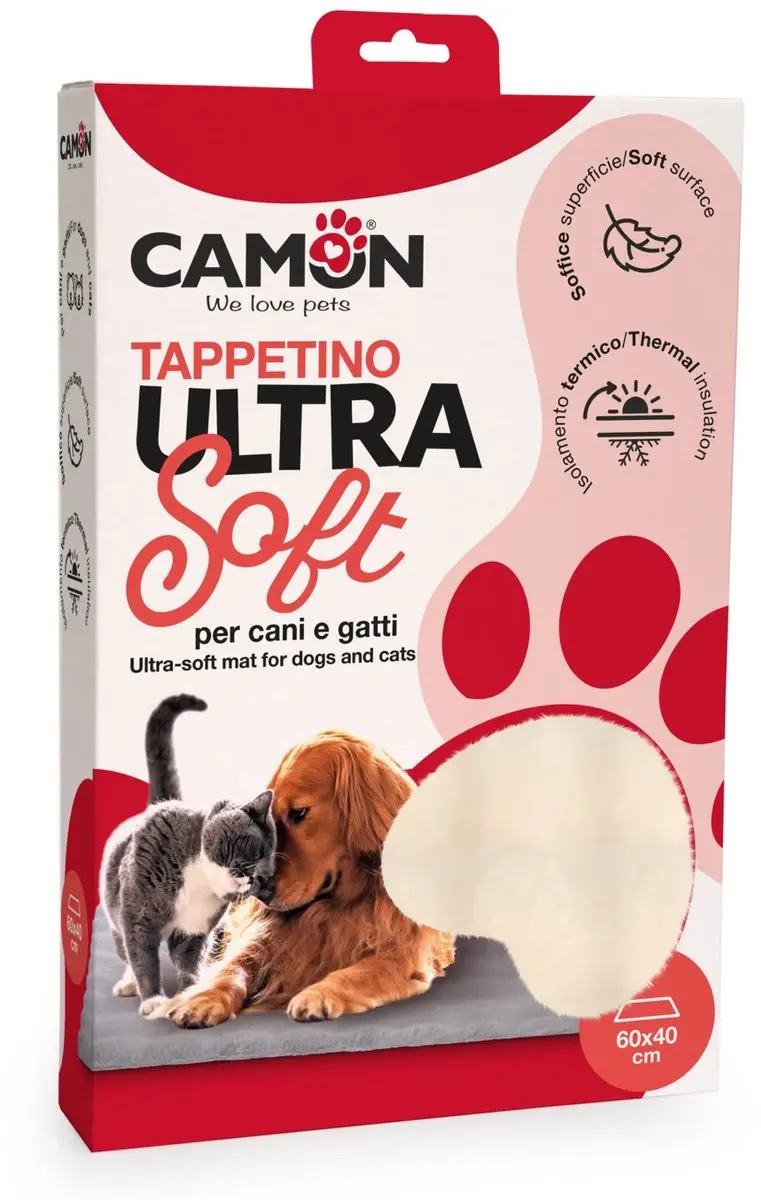 Camon ultra soft dierendeken creme wit 60 x 40 cm