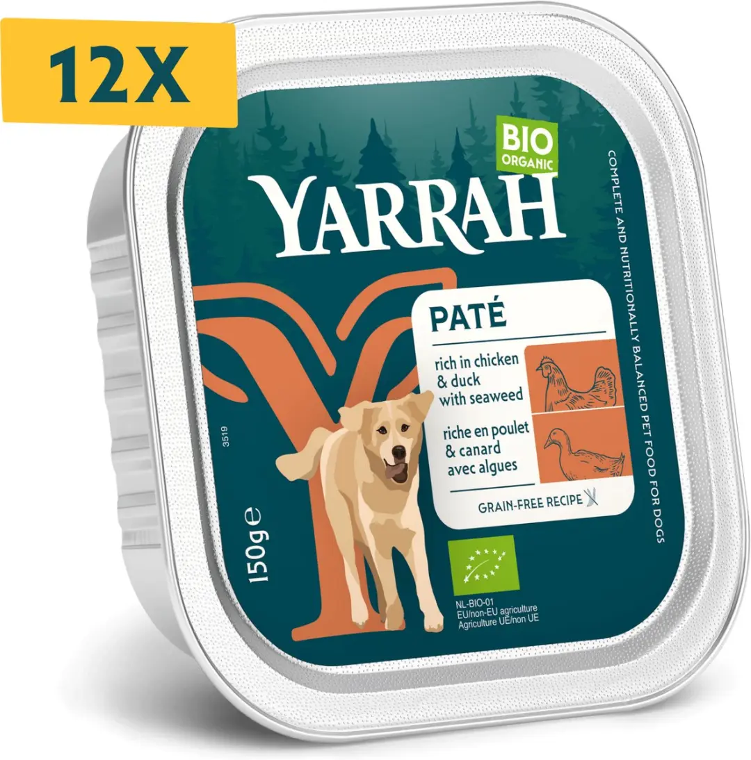 Yarrah Bio Alu Paté Grainfree Hondenvoer Kip & Eend 150g