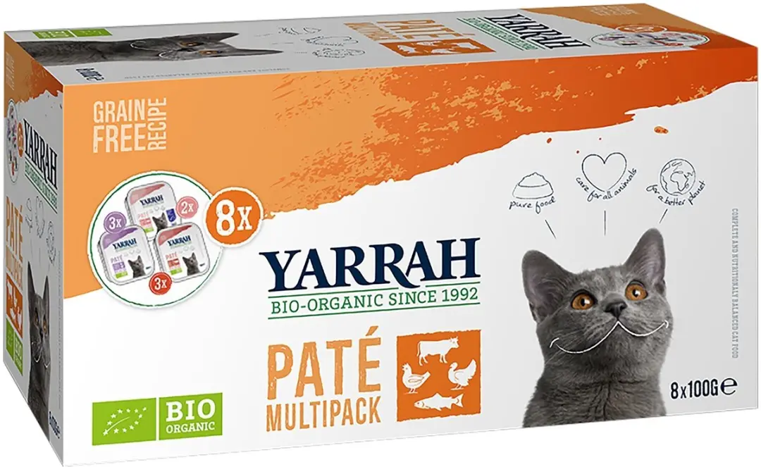 Yarrah Bio Nat Kattenvoer Paté Kip & Rund