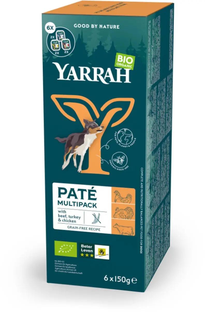 Yarrah Bio Hondenvoer Paté Kip Kalkoen Rund