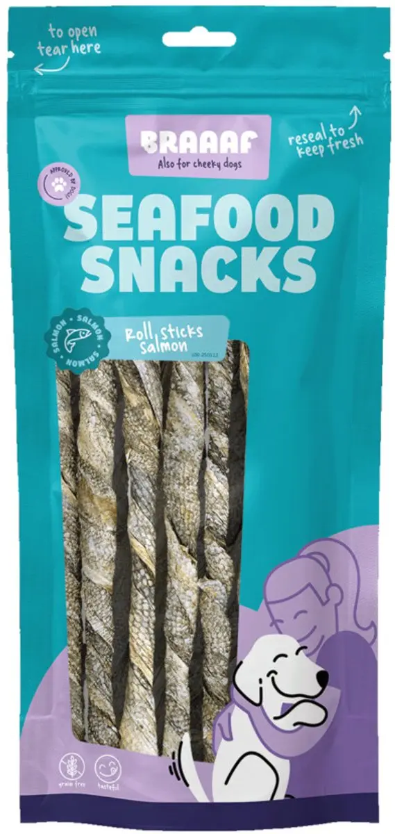 Braaaf Hondensnack Rol Sticks Zalm
