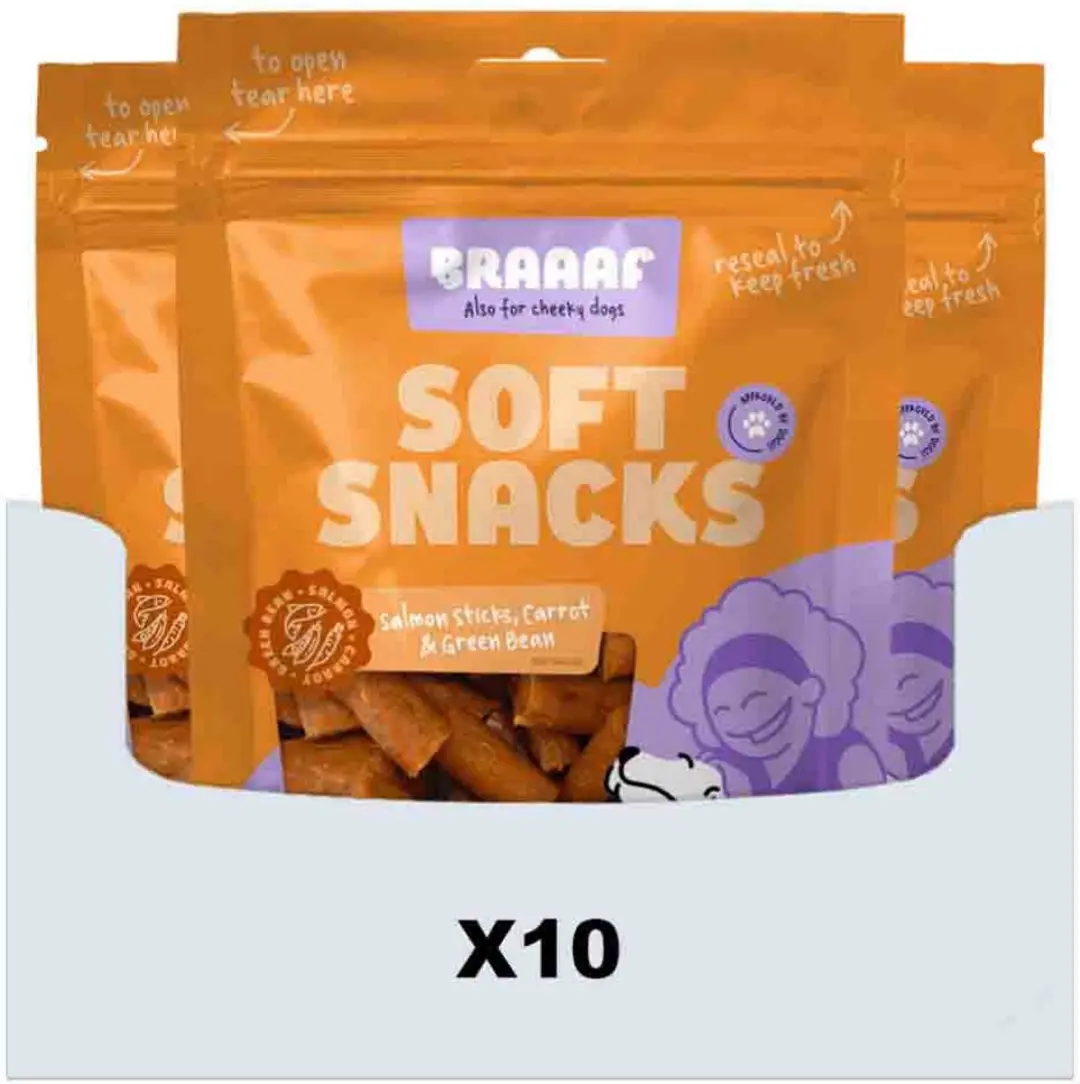 Braaaf Hondensnack Sticks Wortel/Sperzieboon/Zalm