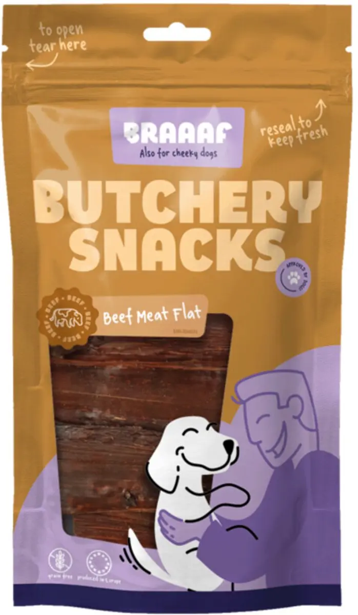 Braaaf Butchery Beef Meat Flat Hondensnack