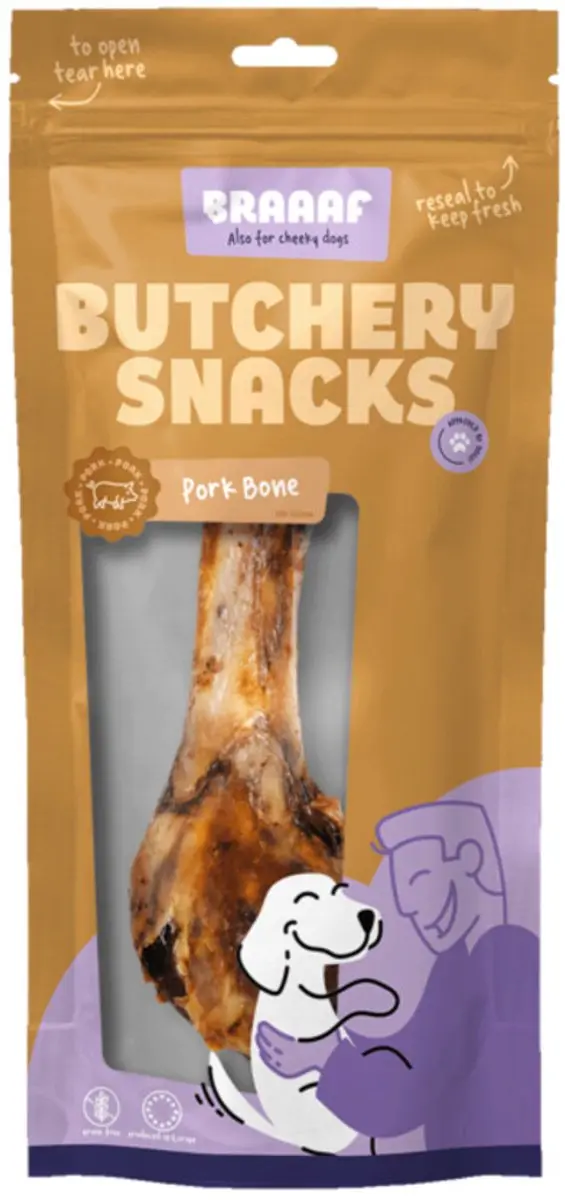 Braaaf Hondensnack Butchery Pork Bone