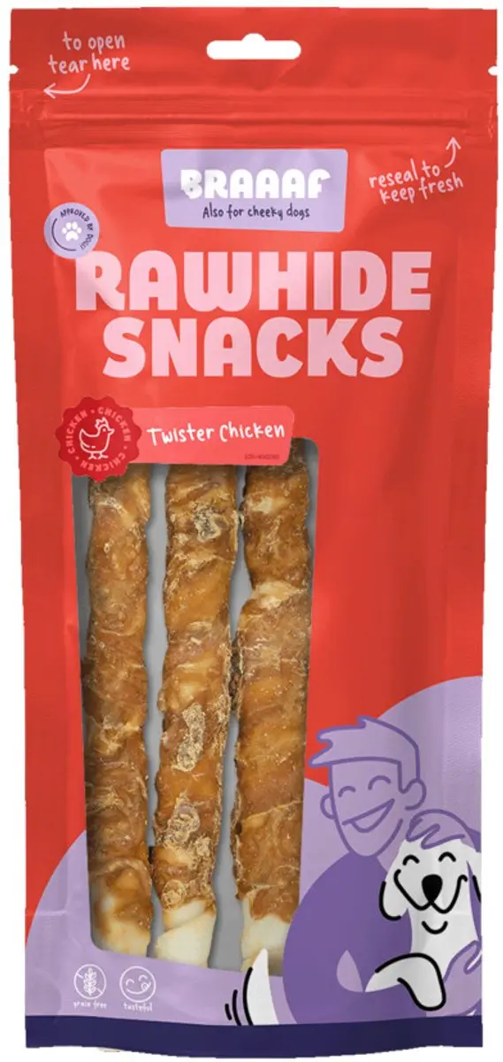 Braaaf Twister Kip Hondensnack