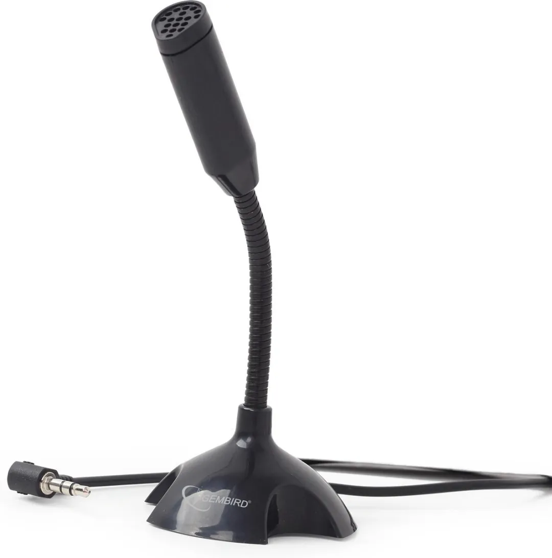 Gembird MIC-D-02 Desk Microfoon - 1x 3,5mm Jack - Zwart