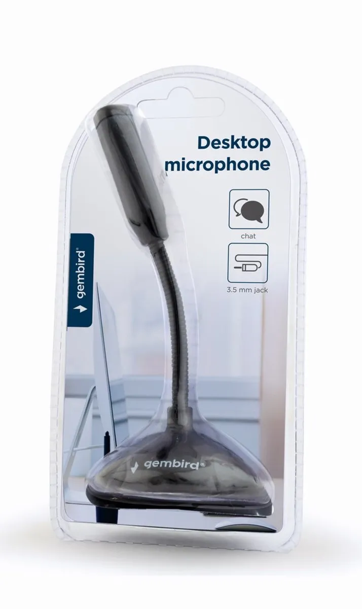 Gembird MIC-D-02 Desk Microfoon - 1x 3,5mm Jack - Zwart