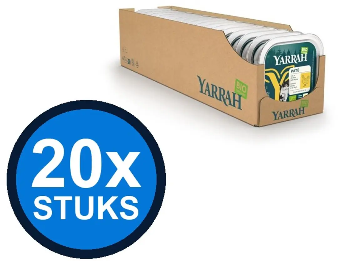20x Yarrah cat bio alu grainfree paté rund&chichorei 100gr
