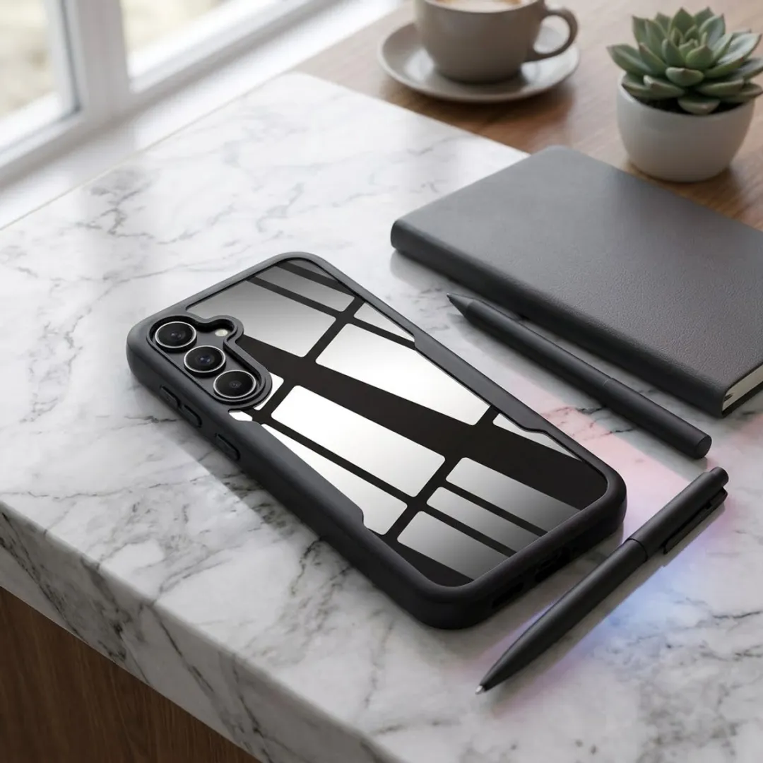 NUVEX Telefoonhoesje S25 FE - Zwart Transparant