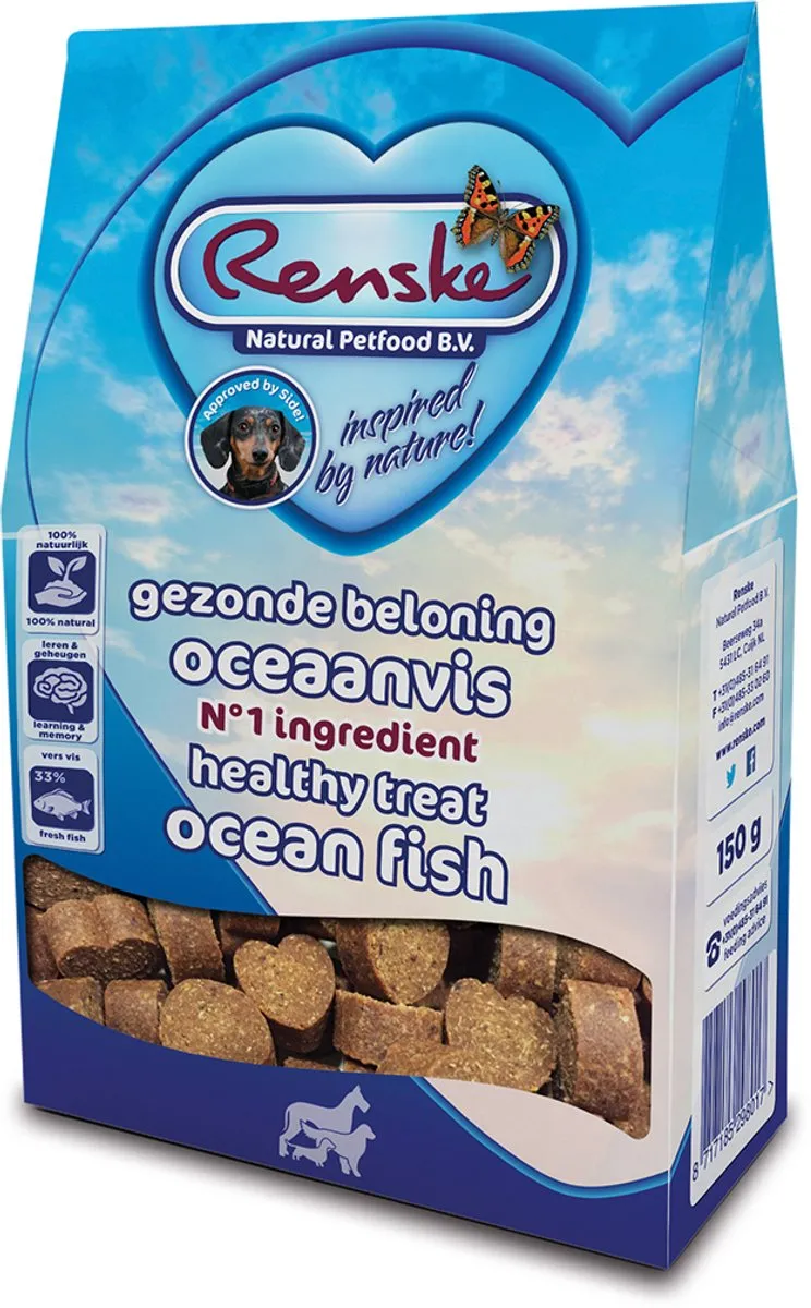 Renske Gezonde Beloning Hartjes Vis 150g - 7 Stuks