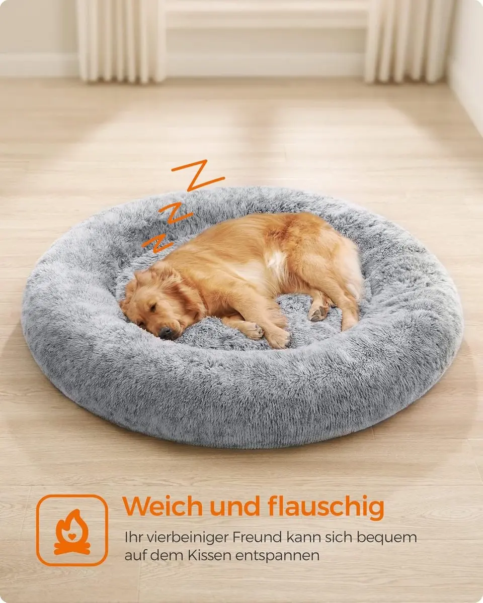 Feandrea Donut Hondenbed 120x120cm - Grijs - afbeelding 4 van 6