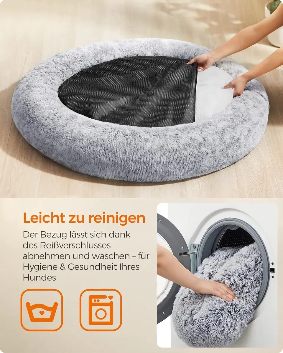 Feandrea Donut Hondenbed 120x120cm - Grijs - afbeelding 5 van 6