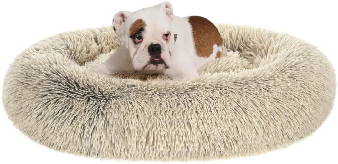 Feandrea Fluffy Hondenbed, Kattenbed, Donutkussen, Wasbaar, Uitneembare Middenvu