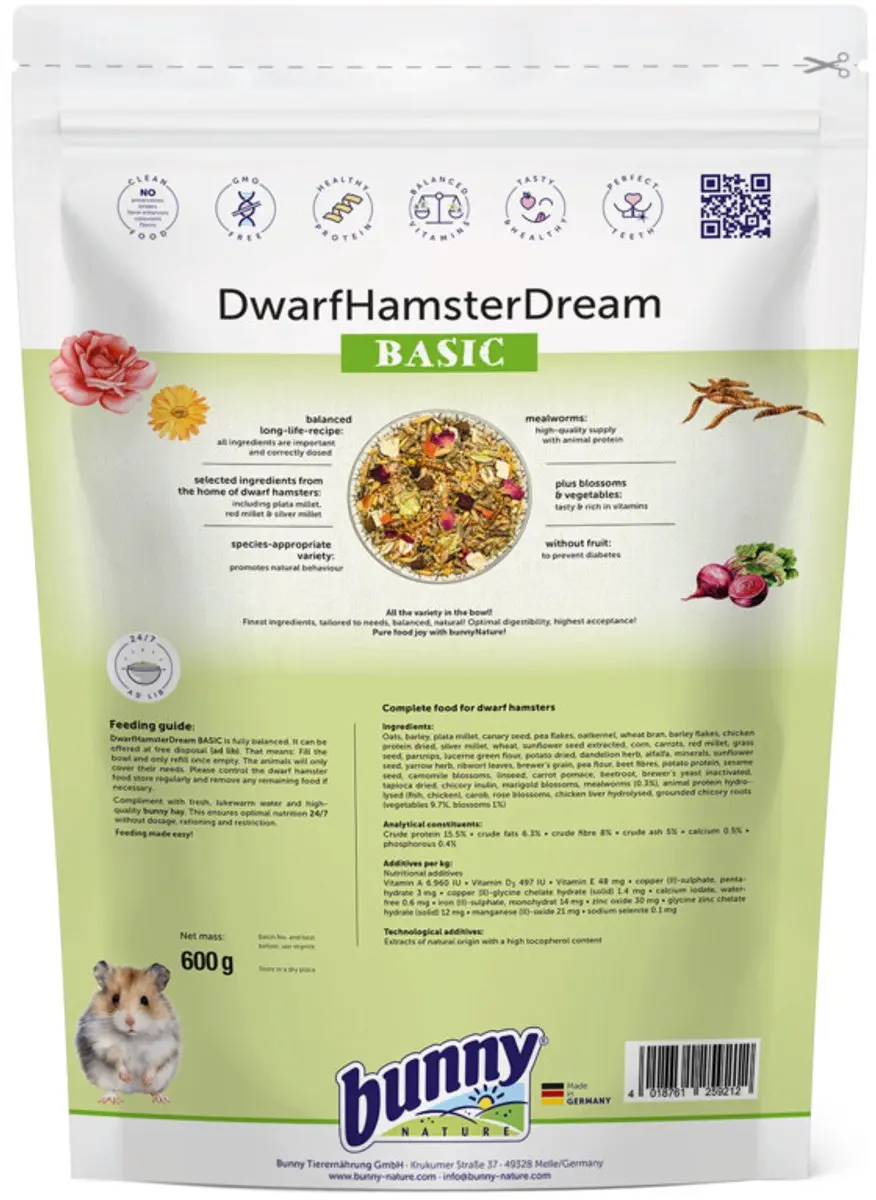 Bunny Nature Dwerghamsterdroom Basic 600 gr - afbeelding 3 van 3