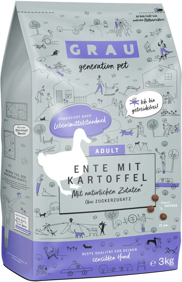 Grau Graanvrij Hondenvoer Eend & Aardappel - 12 kg - afbeelding 2 van 2