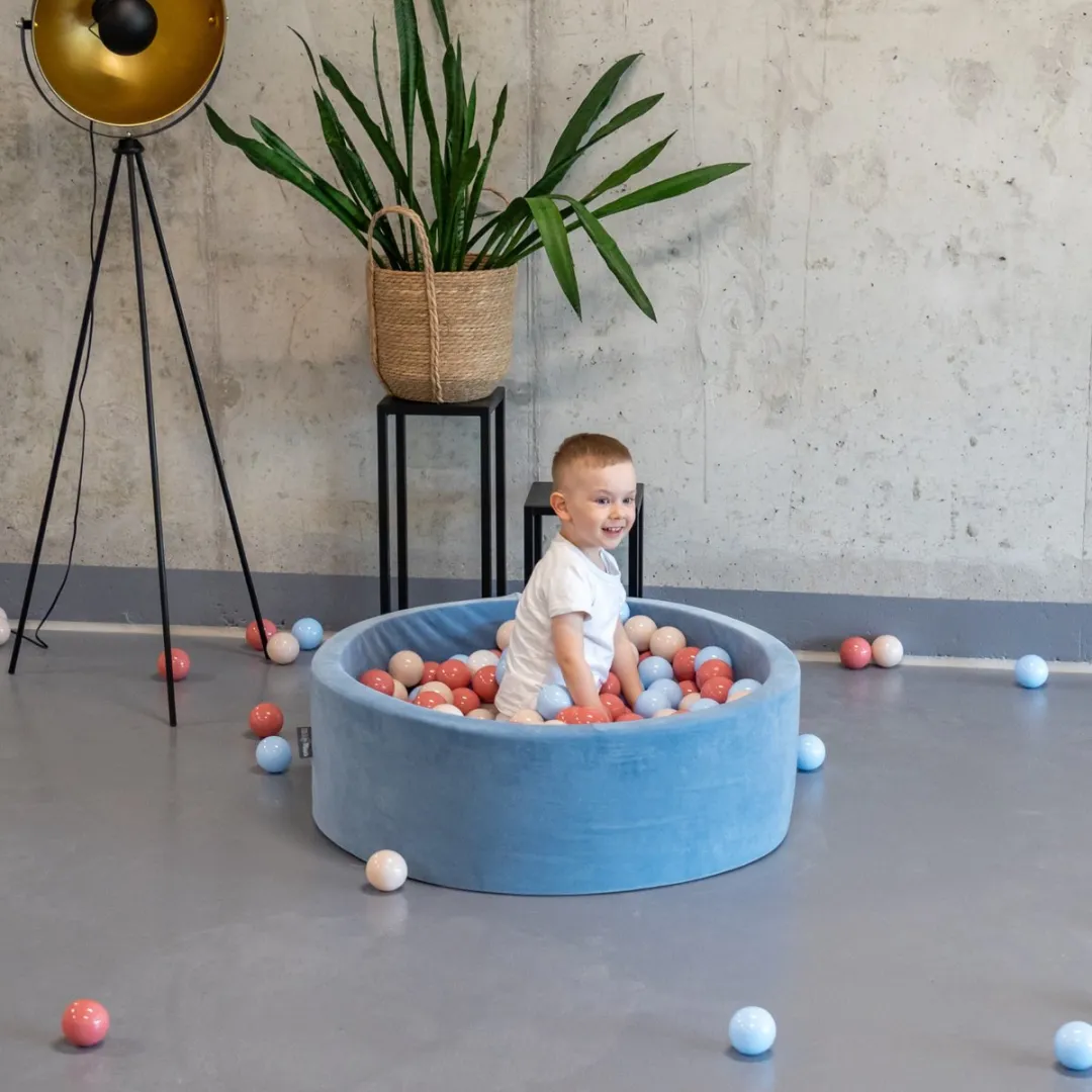 KiddyMoon Ballenbakballen 100 Stuks 7cm - Pastelbeige/Pastelblauw/Zalmkleurig