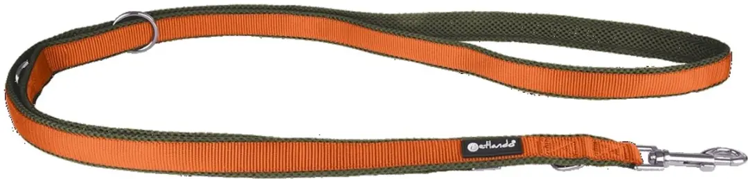 Petlando Magnetech Verstelbare Hondenlijn Olive/Orange 2,3m