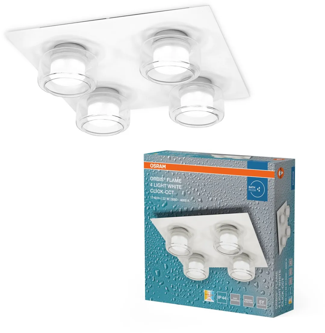 Osram Orbis Flame Wandlamp LED 22W 1400lm Instelbaar Wit - IP44 - afbeelding 6 van 6