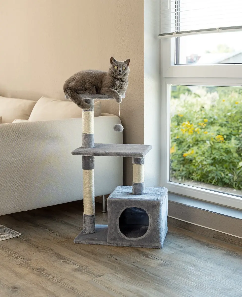 Lionto Kattenkrabpaal 85cm - Lichtgrijs - afbeelding 5 van 6