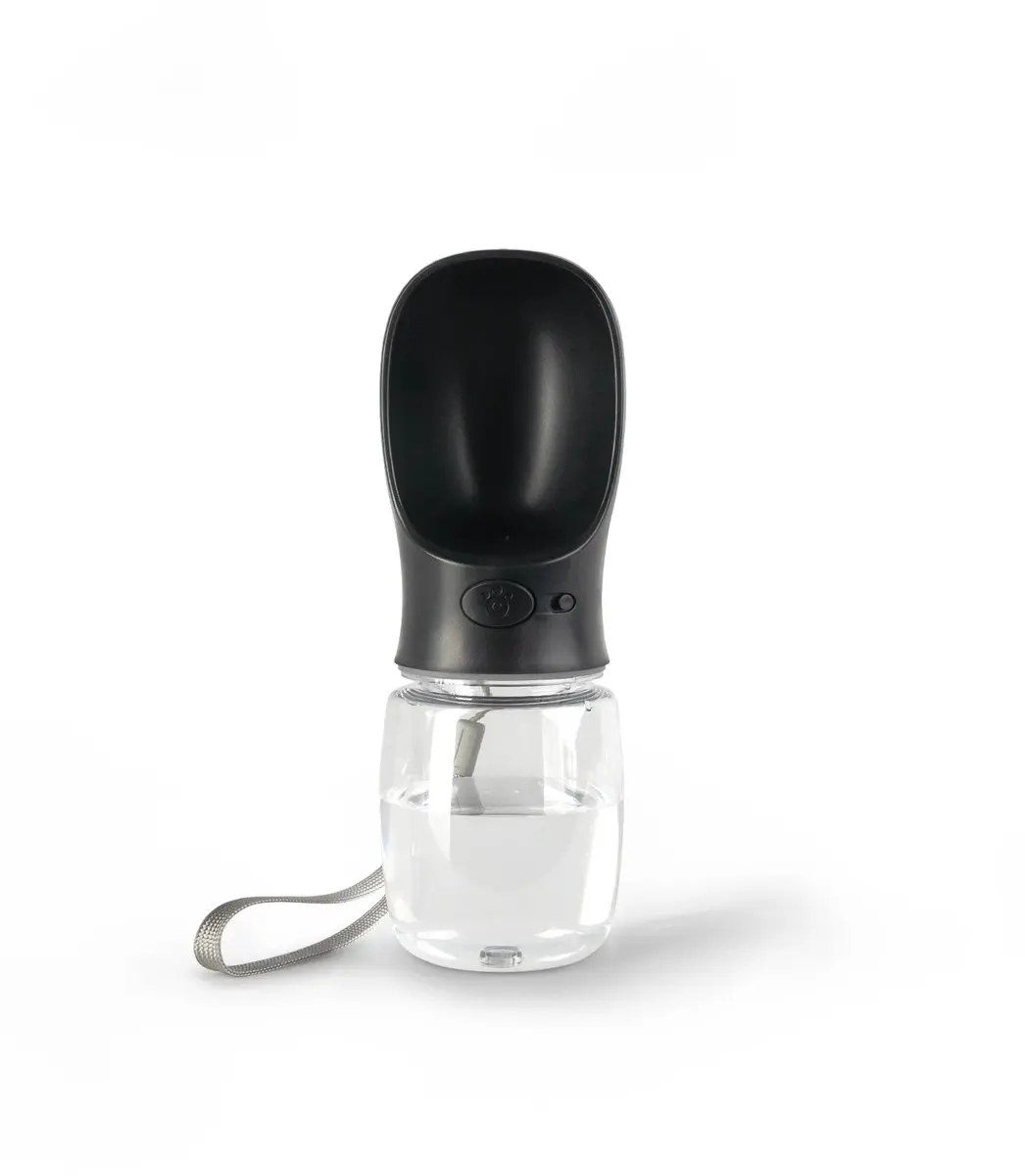 lionto honden drinkfles, licht, lekvrij & met drukknop, 350 ml zwart
