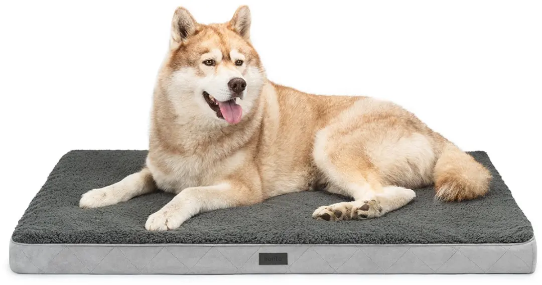 lionto orthopedisch hondenbed, afneembare wasbare hoes 112x81x8 cm grijs