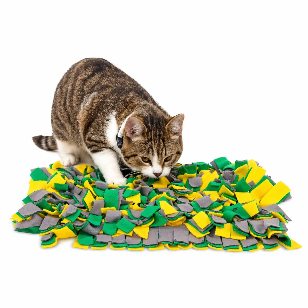 lionto Snuffelmat voor katten, zoekspel & anti-schrokmat, 50x34 cm