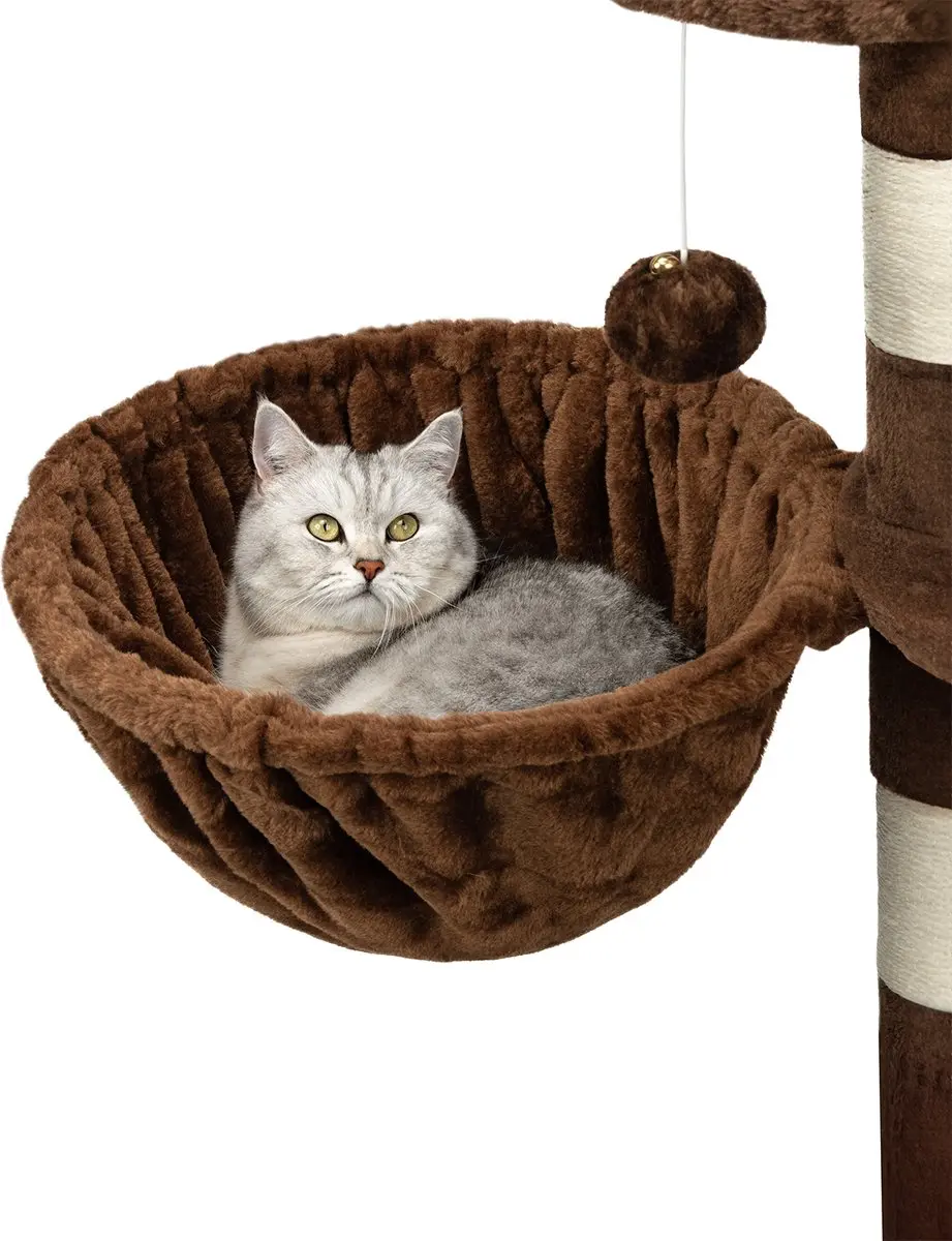 lionto Katten ligmand set, 2x krabpaal mand Ø40 cm M8 25 cm bruin