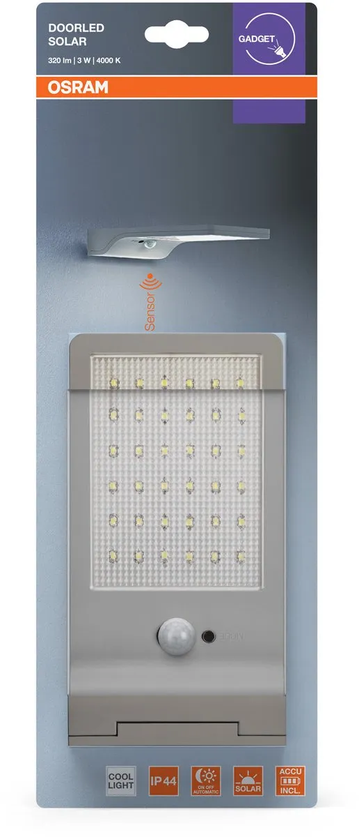Osram Door LED Solar Sensor 4000K - 3W - Zilver