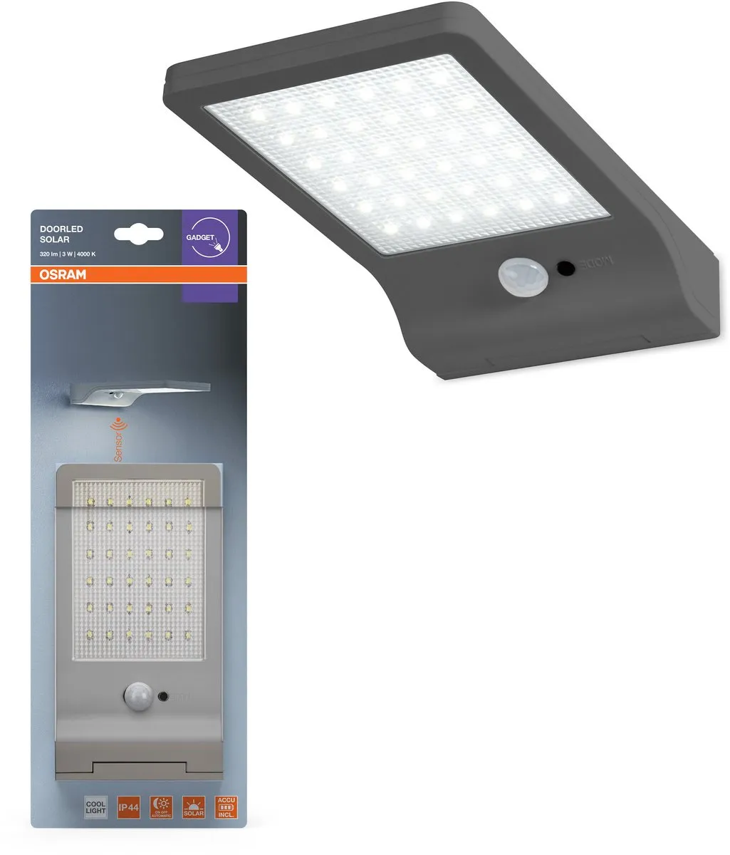 Osram Door LED Solar Sensor 4000K - 3W - Zilver