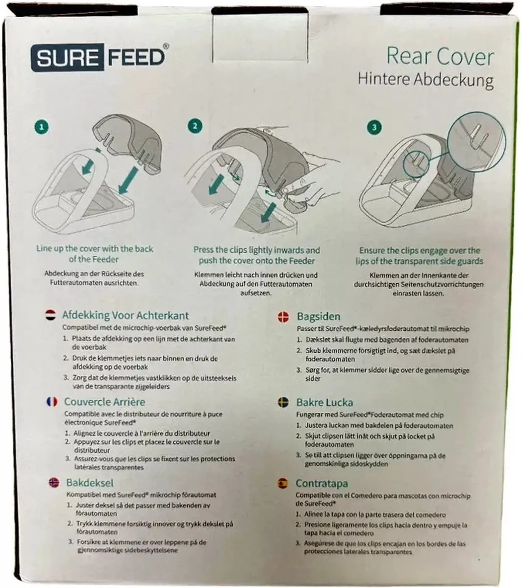 SureFeed Achterdeksel voor Microchip Voerbak - Wit/Transparant - afbeelding 2 van 3