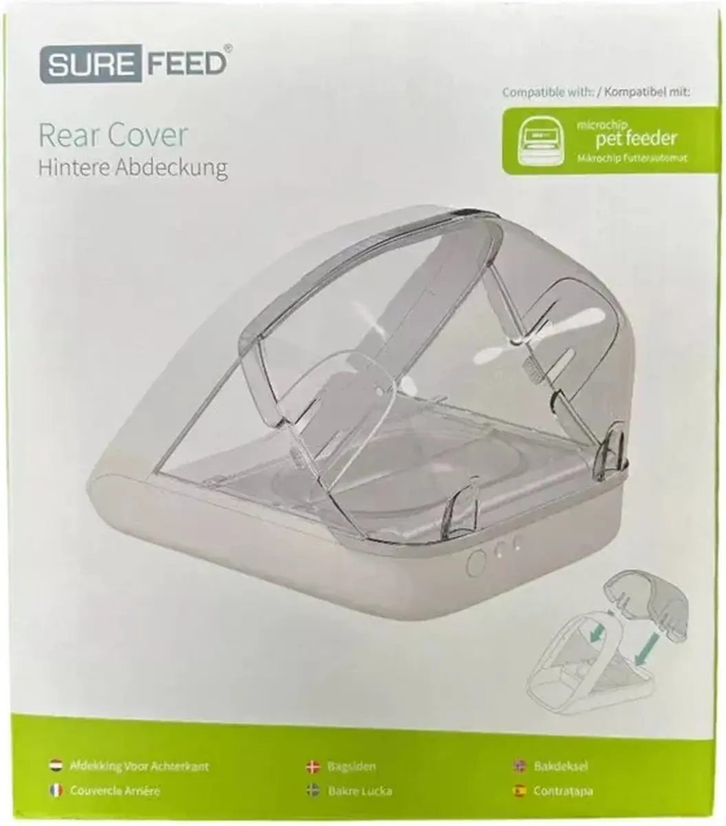 SureFeed Achterdeksel voor Microchip Voerbak - Wit/Transparant - afbeelding 3 van 3