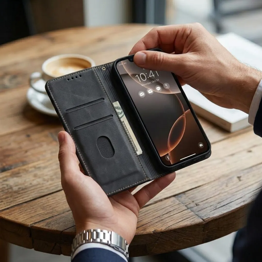 NUVEX Wallet Hoesje iPhone 16 - Zwart