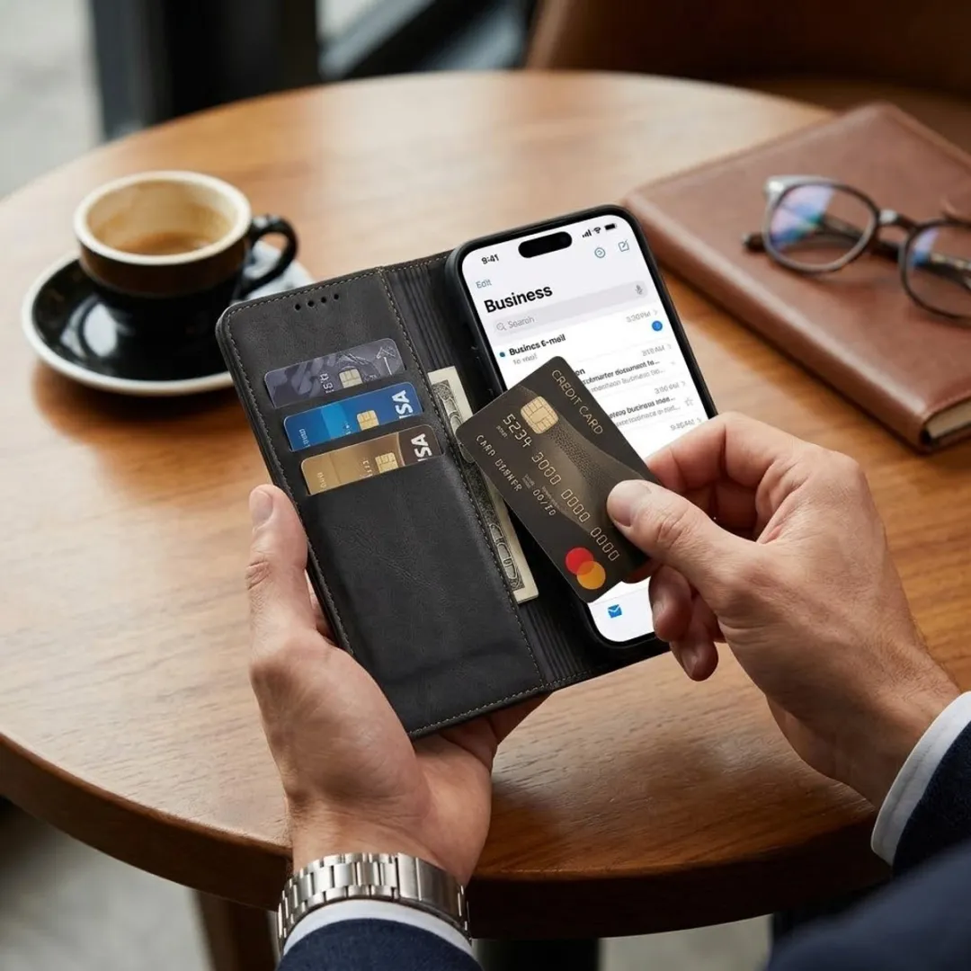 NUVEX Wallet Hoesje iPhone 16 - Zwart