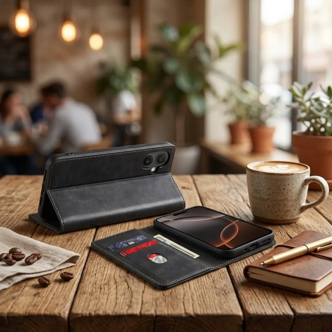 NUVEX Wallet Hoesje iPhone 16 - Zwart
