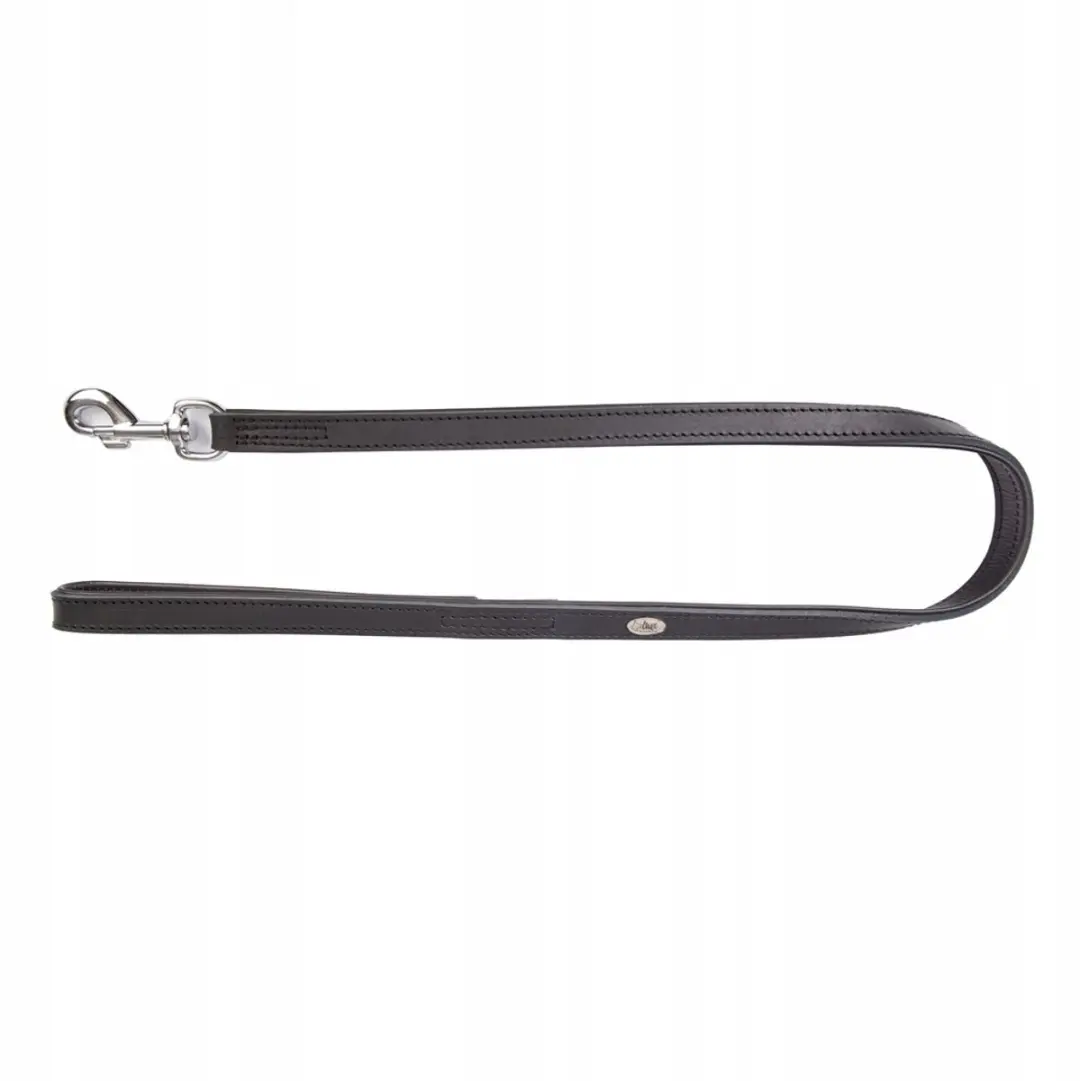 Dingo Exclusieve Leren Hondenhalsband Zwart 1.3x110cm