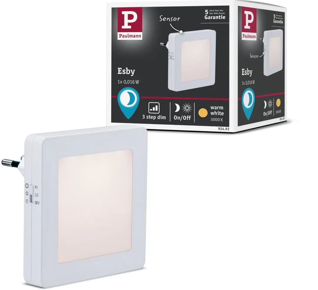 Paulmann Nachtlamp Esby Schemersensor 3000K - 0,7lm