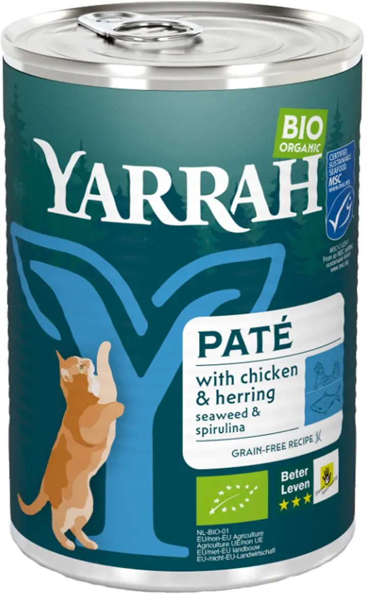Yarrah Bio Kattenvoer Paté Vis - 12x 400g - afbeelding 5 van 6