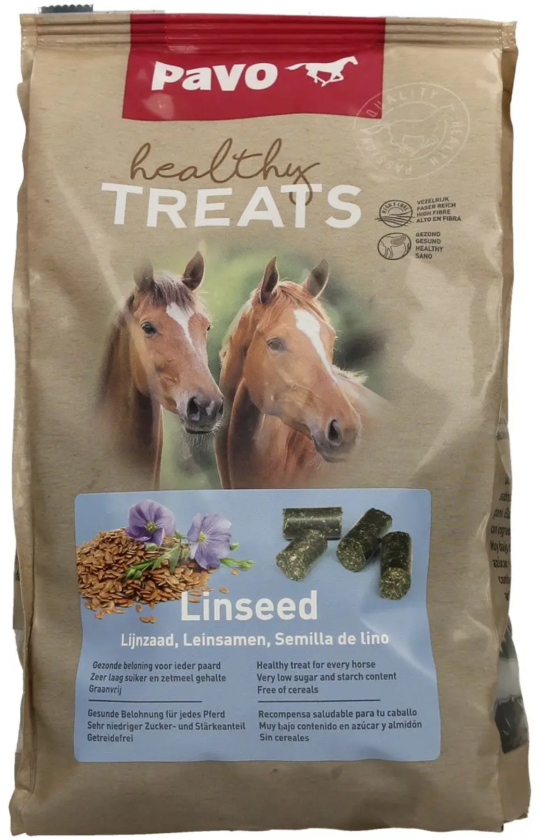 Pavo Healthy Treats Lijnzaad Paardensnack - 1kg - 2x - afbeelding 4 van 5