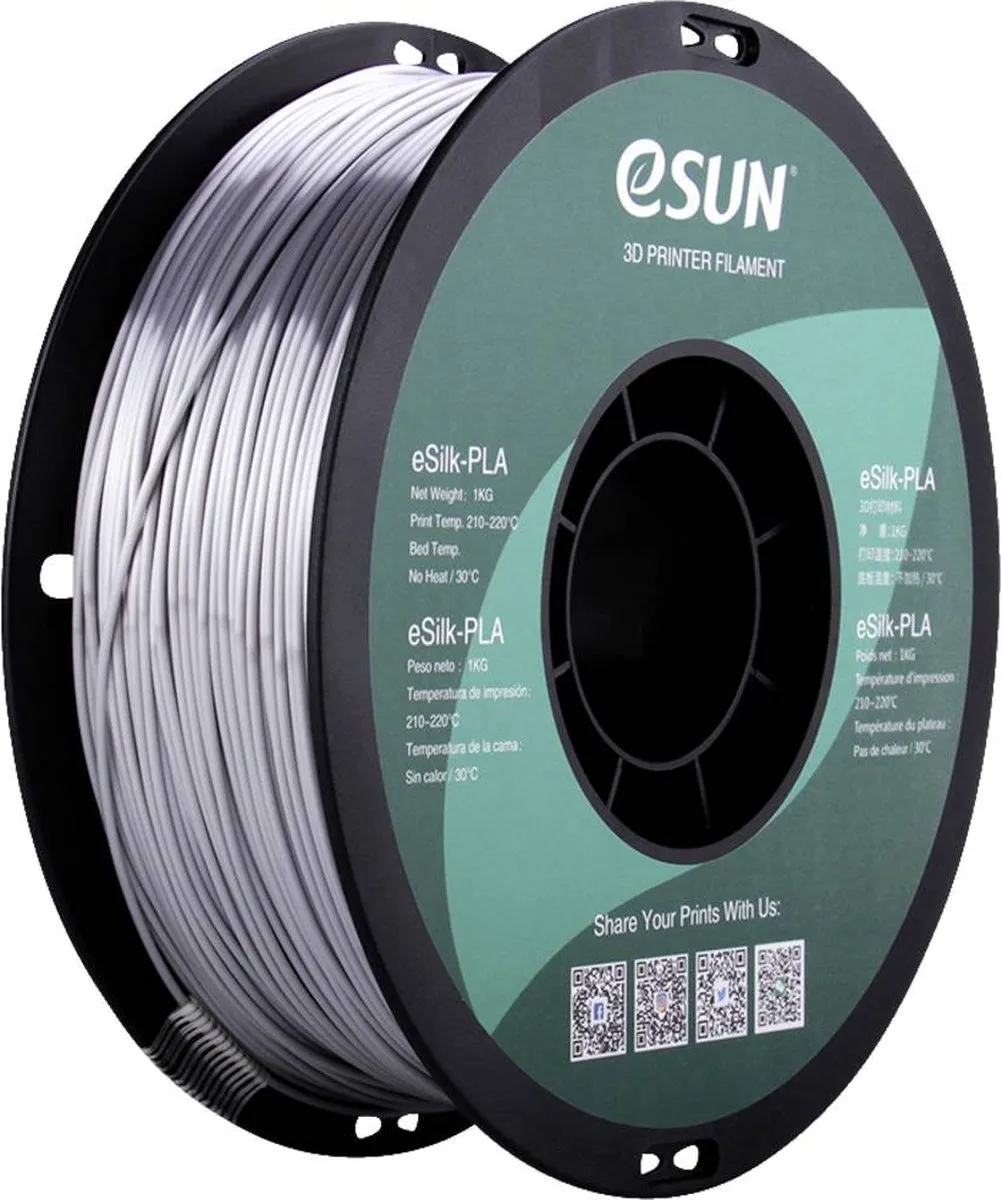 ESUN ePLA-Silk Zilver Filament 1.75mm 1kg