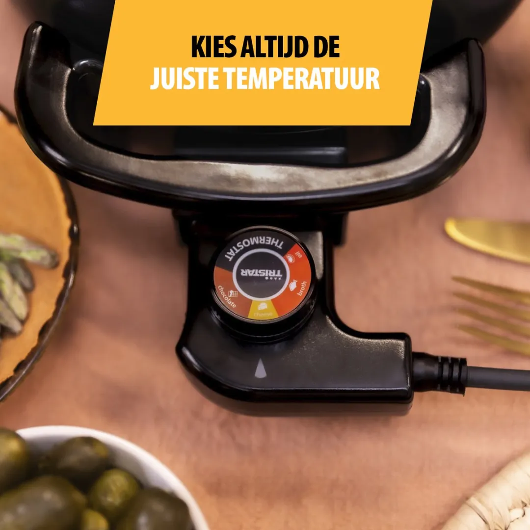 Tristar FO-1107 Elektrisch Fondueset - 1000W - 1,5L - 8 Personen - Zwart