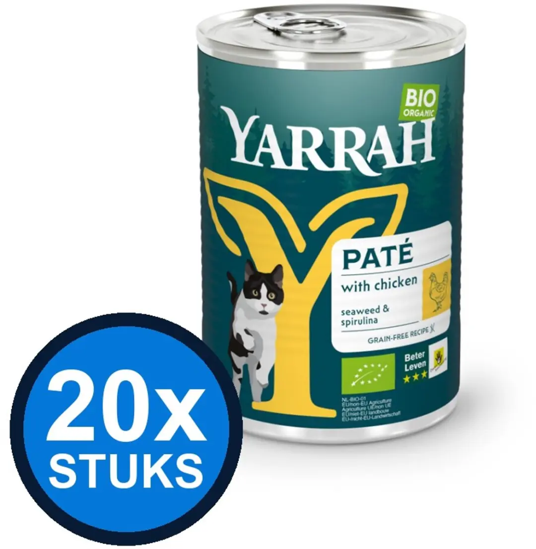 20x Yarrah cat bio blik paté kip 400gr