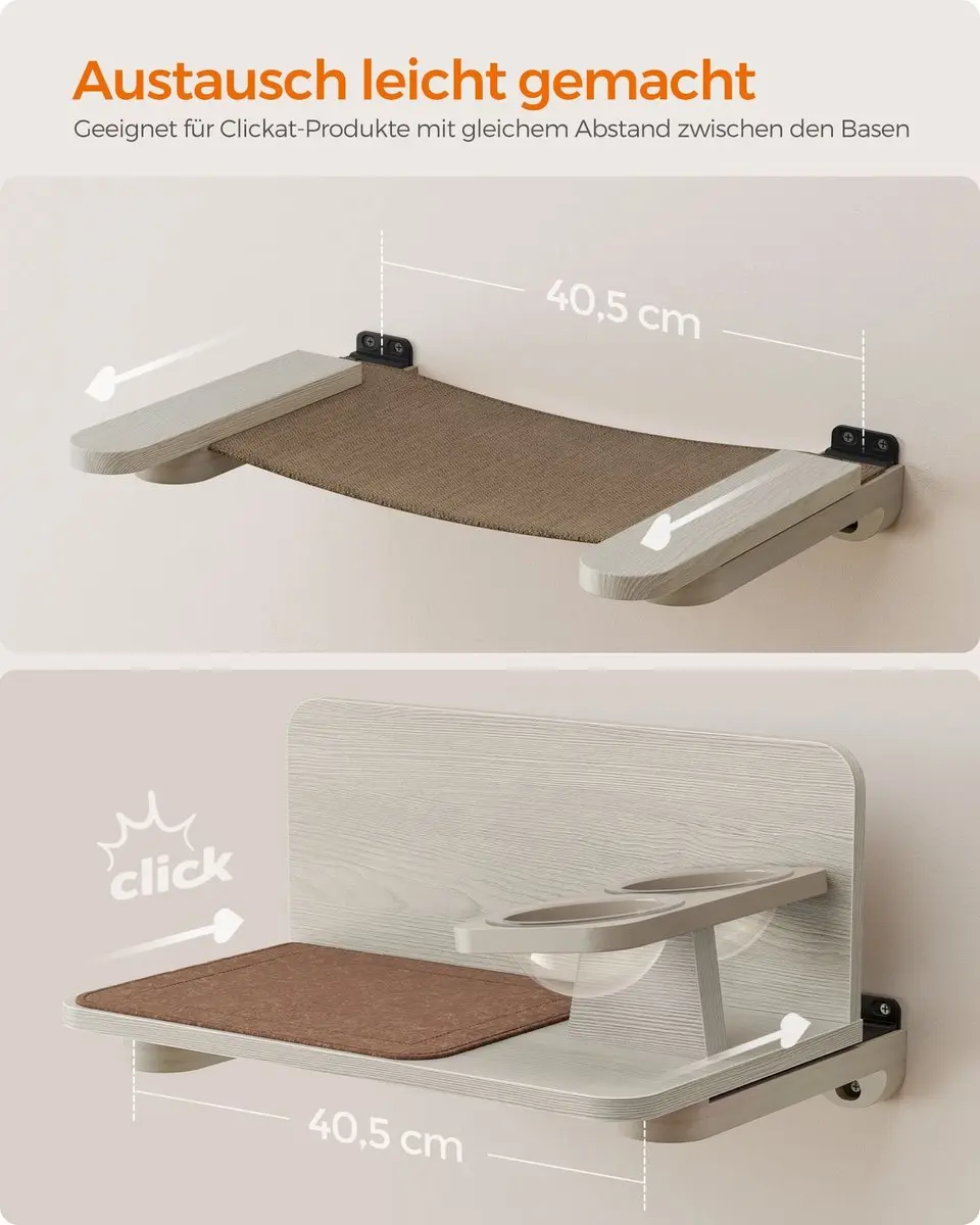 Feandrea Clickat Kattenhangmat voor aan de muur
